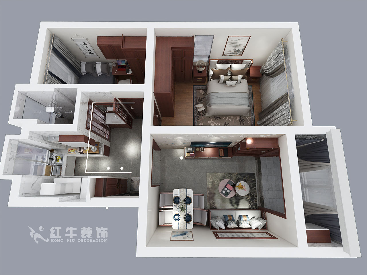 孟宪涛_四条巷34号1-201-62㎡-新中式风格_鸟瞰图+logo